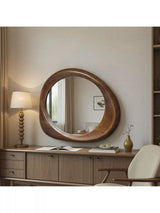 John Lewis Yearn Eden Oak Wood Wall Mirror Walnut, 100 x 90cm- Buy online at McGrocer
