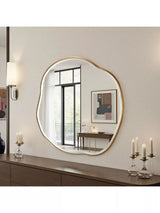 John Lewis Yearn Eloise Wood Frame Wall Mirror, Gold, 100 x 100cm- Buy online at McGrocer