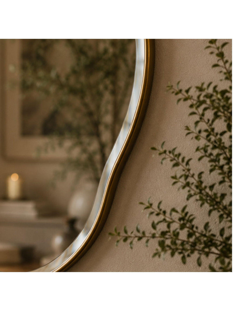 Yearn round wall mirror gold 100x100cm - British product