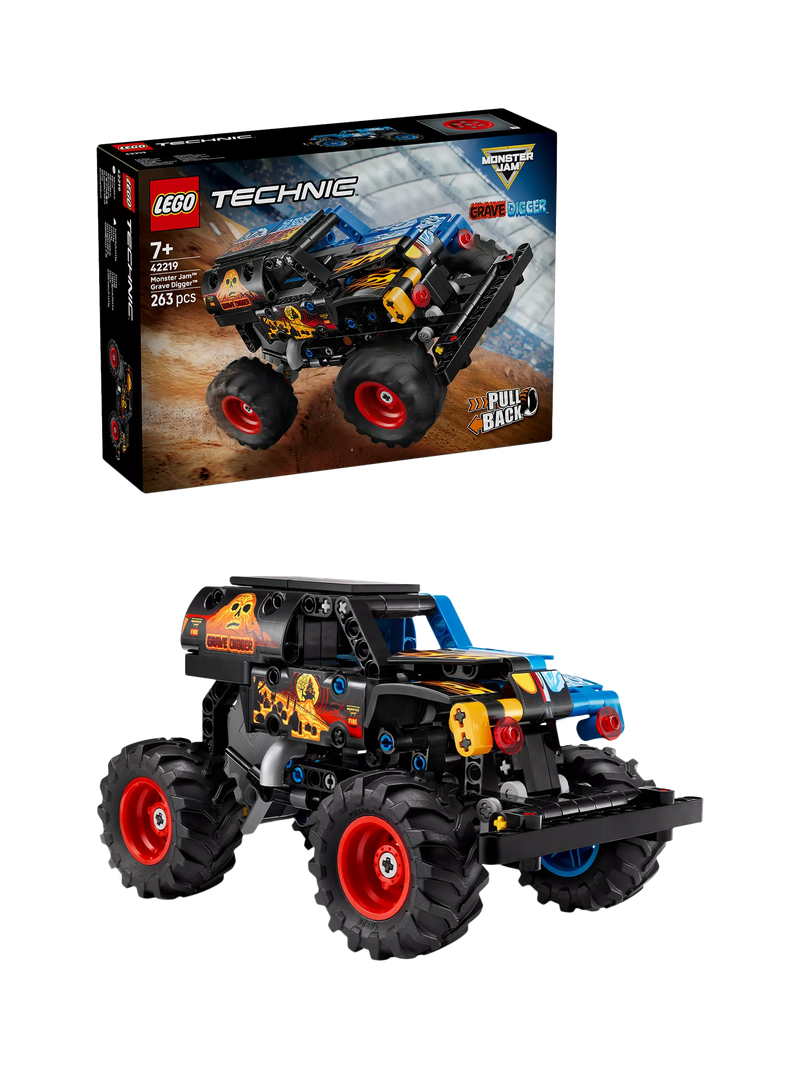 LEGO Technic Grave Digger Fire and Ice pull-back truck, UK version