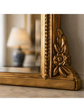 Yearn arched overmantel mirror beaded gilt 66 x 102cm, imported from the UK