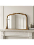 Yearn arched overmantel mirror beaded gilt 66 x 102cm, imported from the UK
