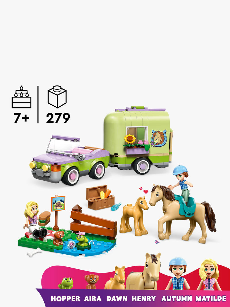 LEGO Friends horse and foal trailer toy construction set, UK version