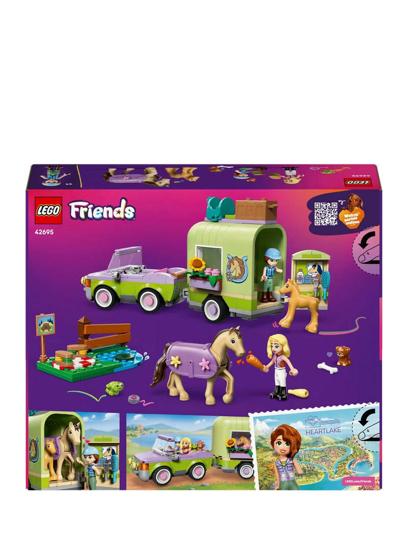 LEGO Friends horse and foal trailer toy construction set, UK version