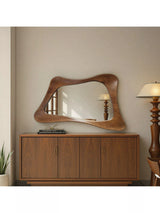 John Lewis Yearn Maya Oak Wood Wall Mirror, Walnut, 120 x 80cm- Buy online at McGrocer