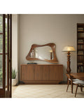 Yearn oak wall mirror curved walnut 120x80cm, UK version