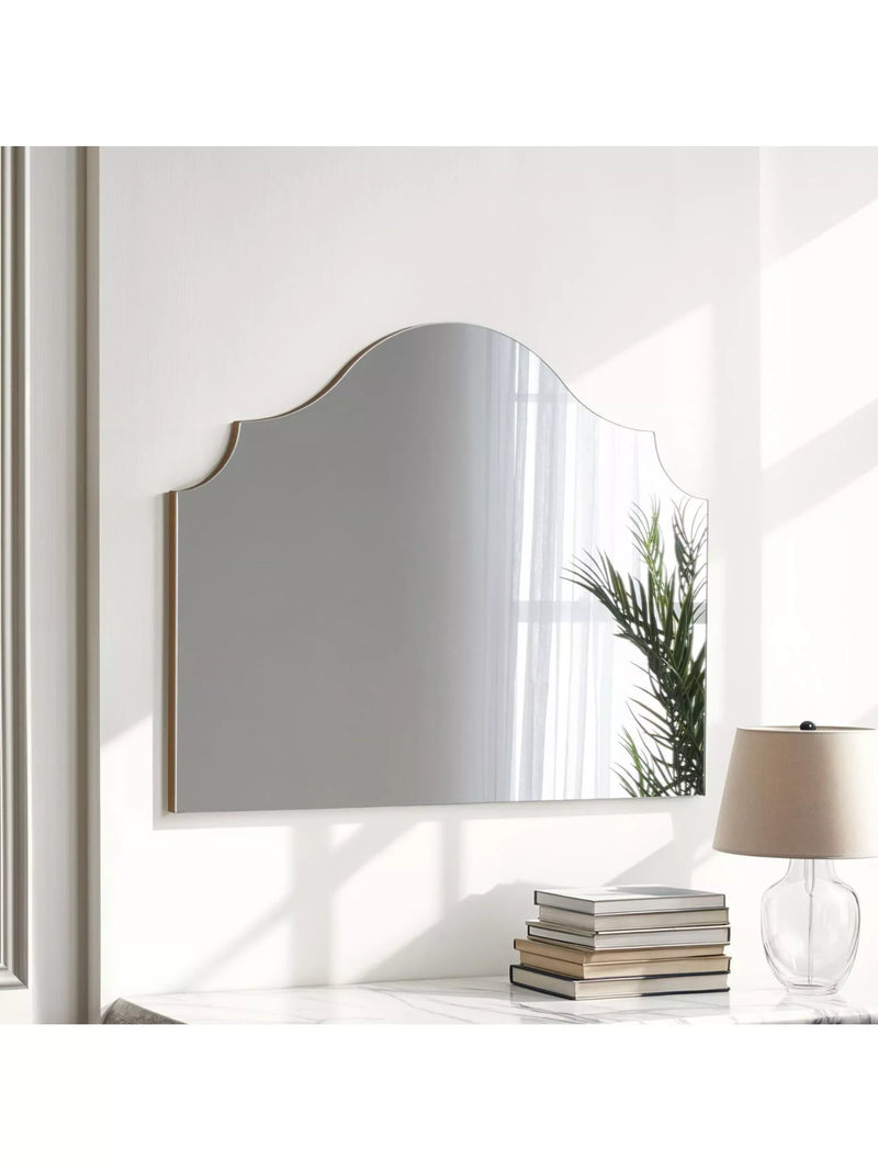 Yearn Precious Arched Overmantel Wall Mirror, 70 x 90cm, Gold
