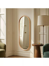 John Lewis Yearn Quebec Solid Oak Wood Oval Wall Mirror, 150 x 60cm- Buy online at McGrocer