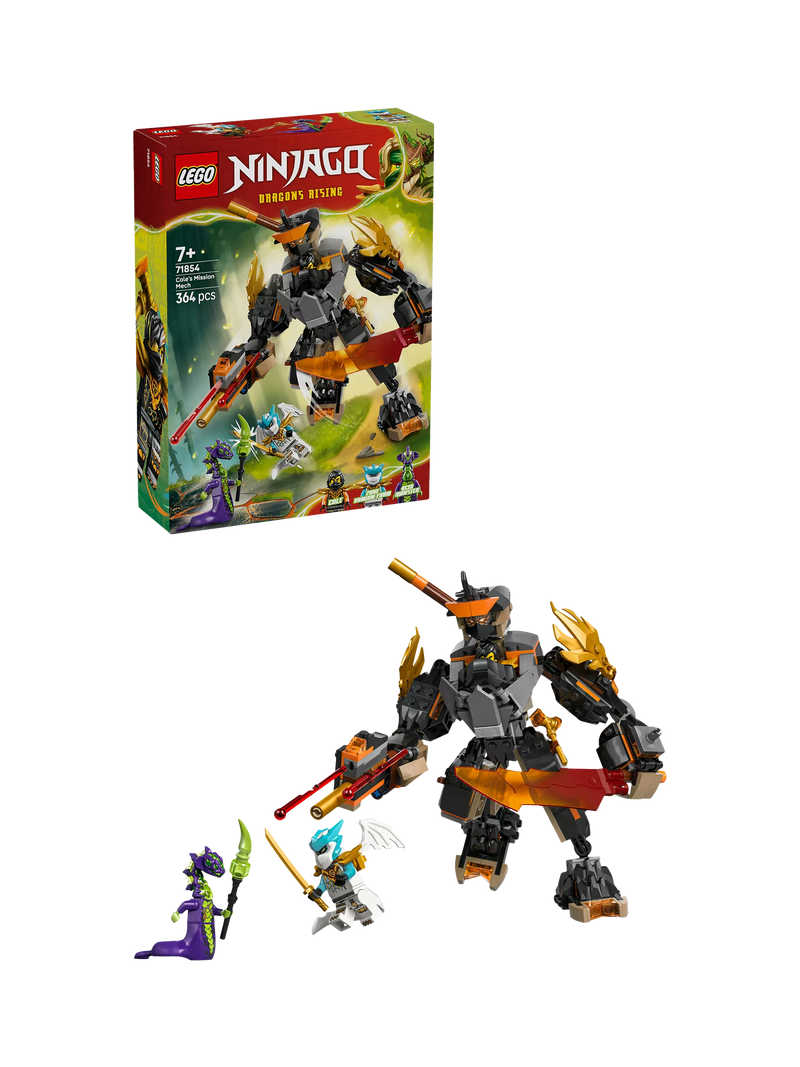 LEGO Ninjago Cole's Mission Mech and Dragon Zane building set 364 pieces (British brand)