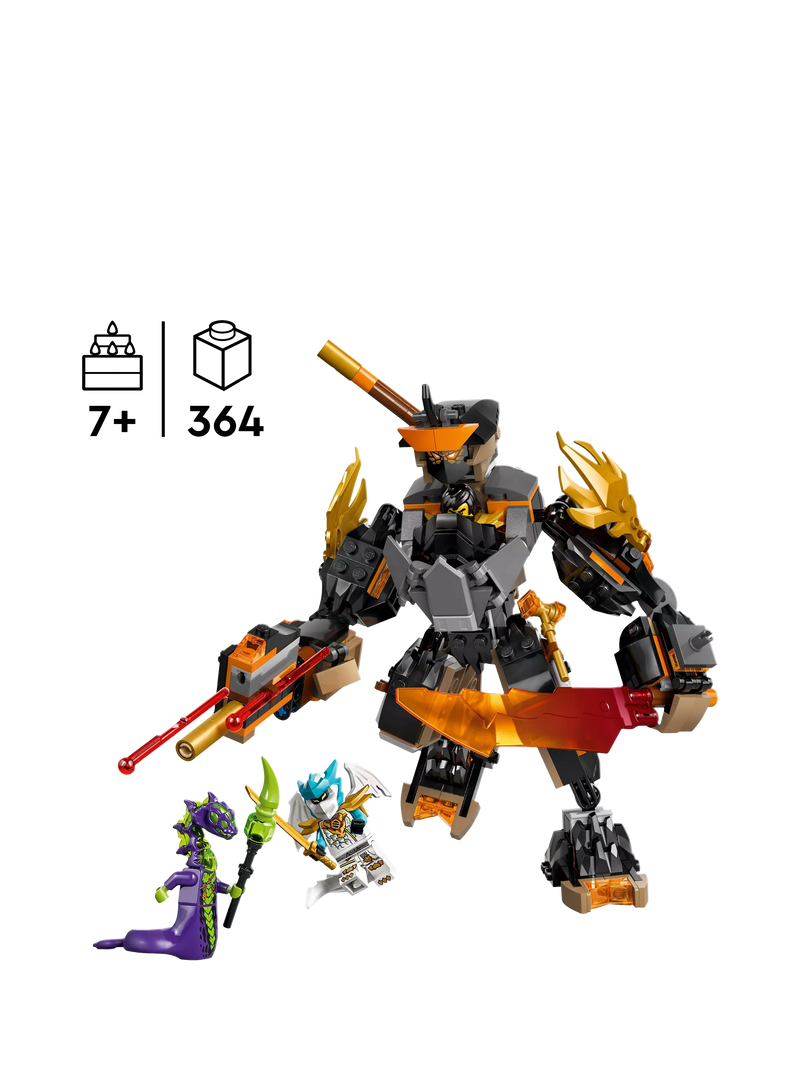 LEGO Ninjago Cole's Mission Mech and Dragon Zane building set 364 pieces (British brand)