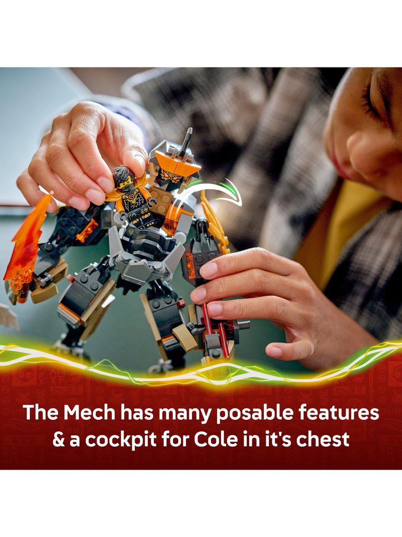 LEGO Ninjago Cole's Mission Mech and Dragon Zane building set 364 pieces (British brand)
