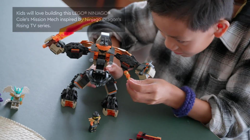 LEGO Ninjago Cole's Mission Mech and Dragon Zane building set 364 pieces (British brand)