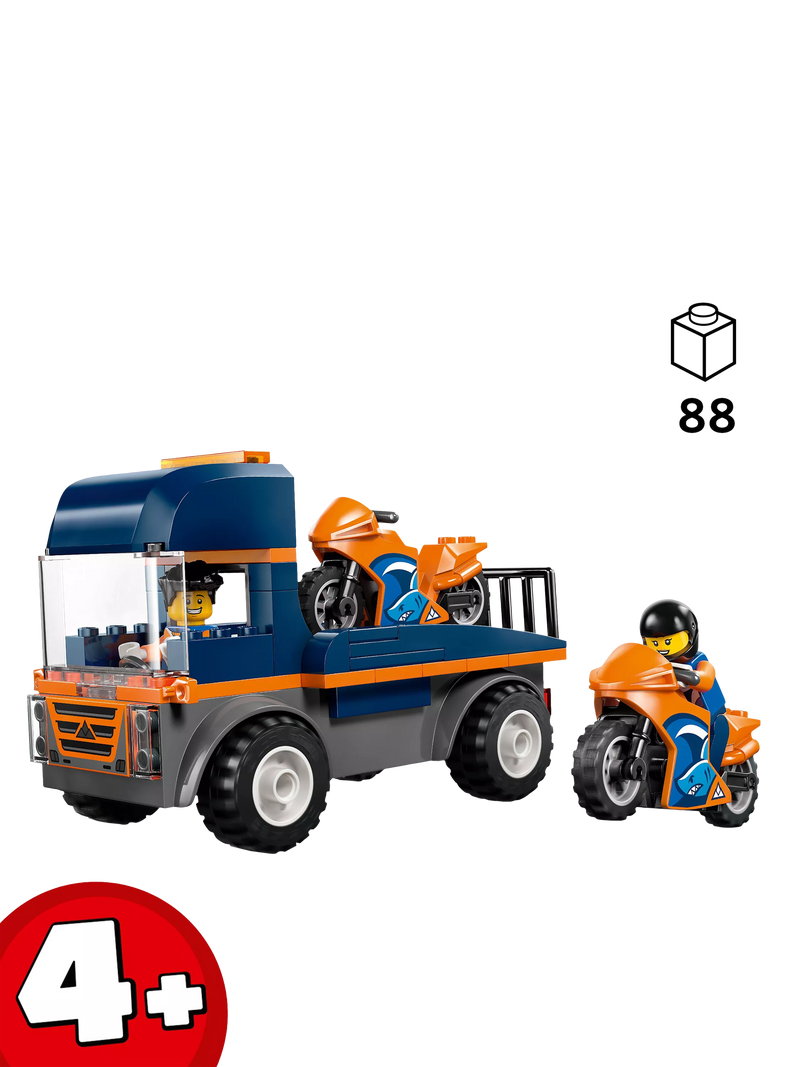 LEGO City Motorcycle Transporter toy building set 88 pieces - British product