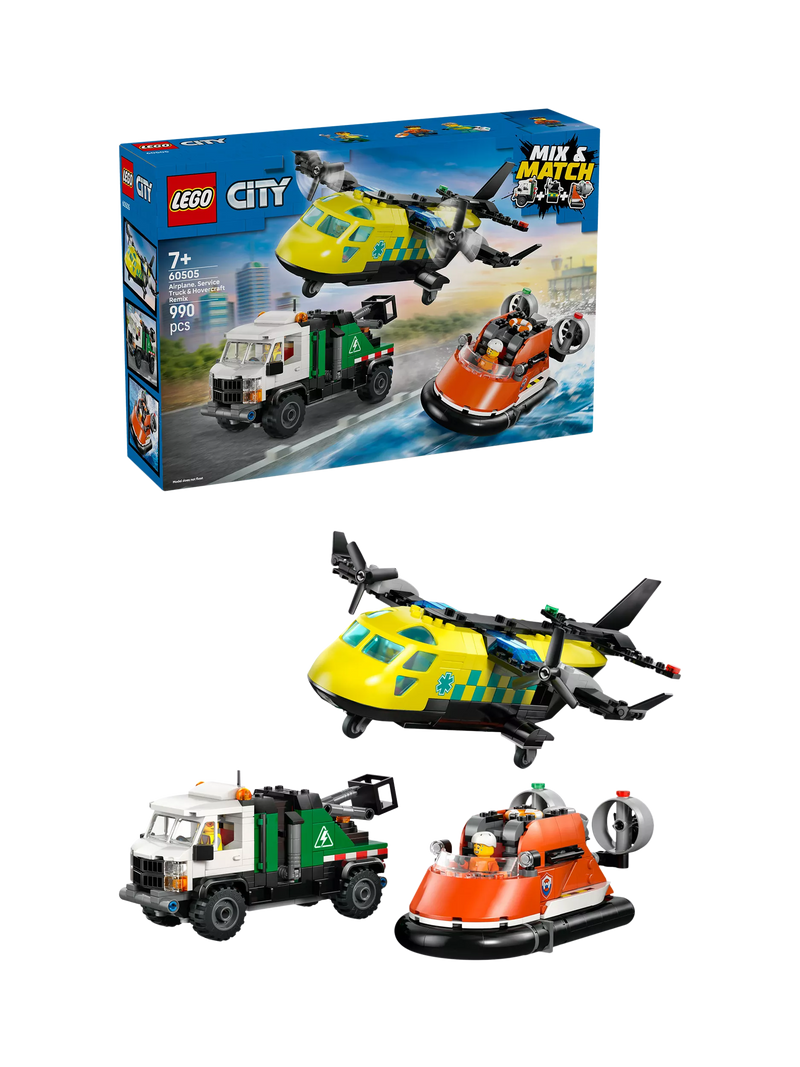 LEGO City 60505 airplane truck hovercraft building set - British product