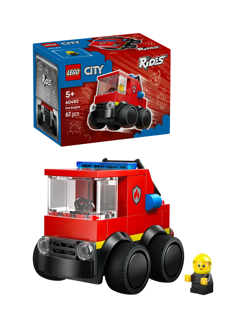 LEGO City fire engine mini building kit with rubber tyres (British brand)