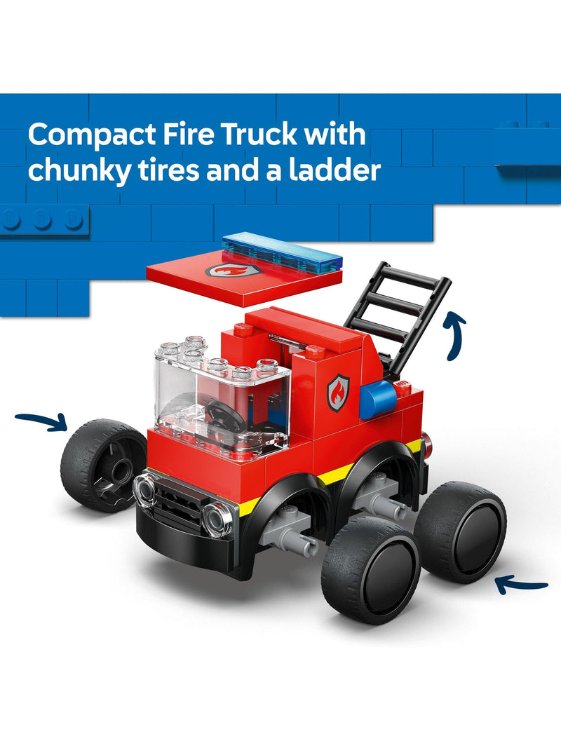 LEGO City fire engine mini building kit with rubber tyres (British brand)