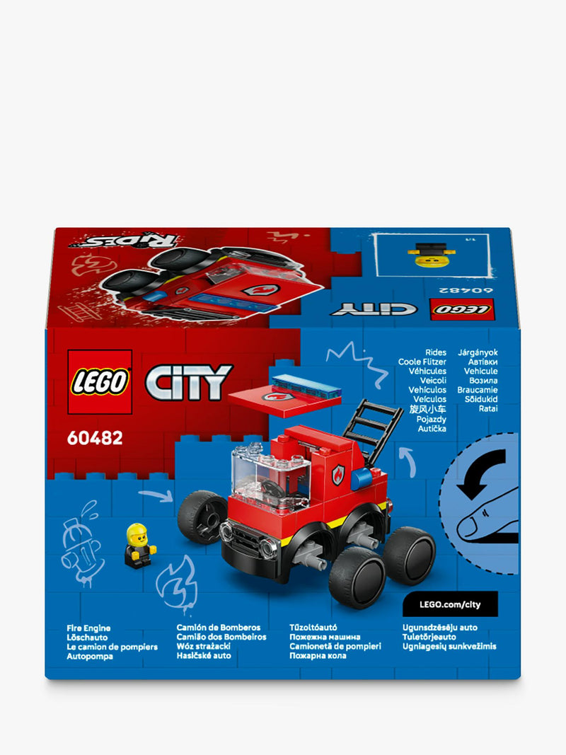 LEGO City fire engine mini building kit with rubber tyres (British brand)