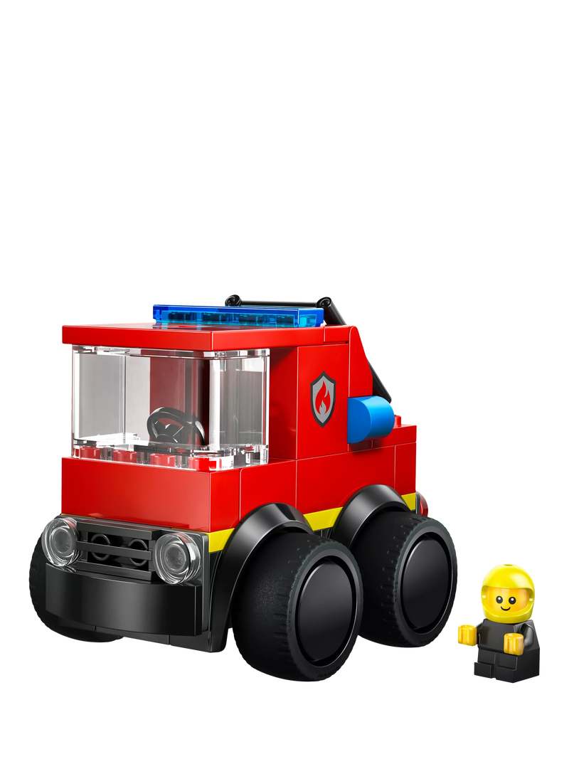 LEGO City fire engine mini building kit with rubber tyres (British brand)