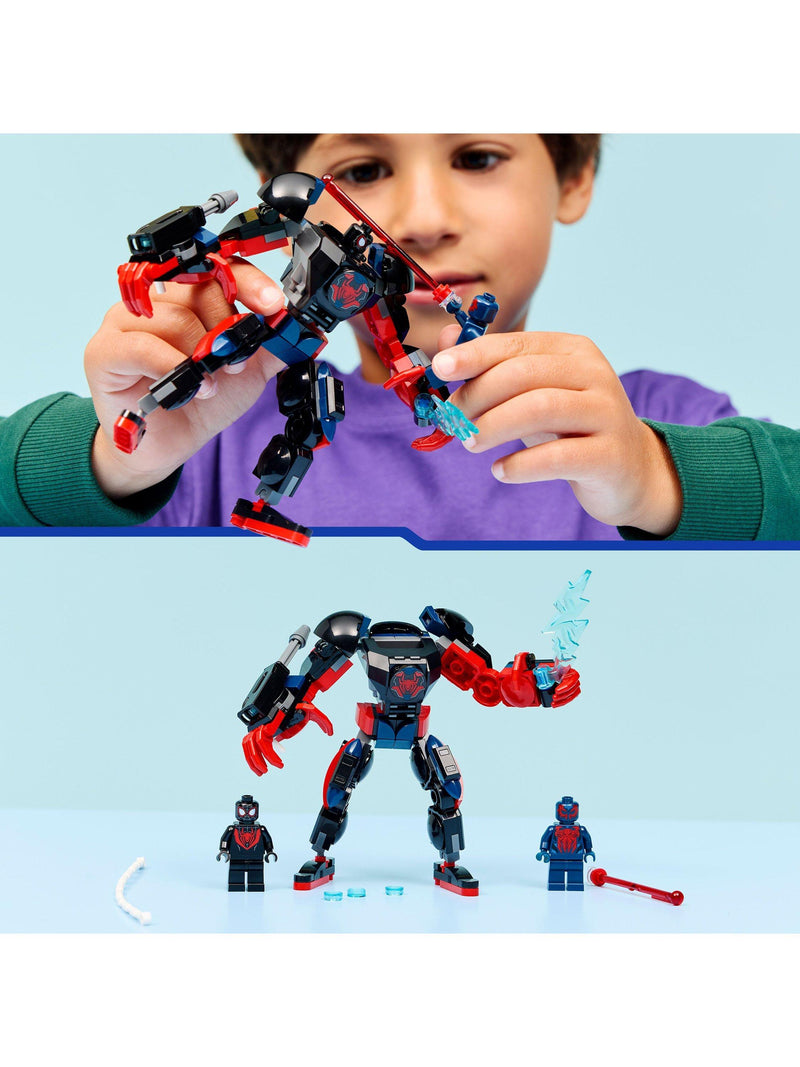 LEGO Miles Morales Mech vs Spider-Man 2099, imported from the UK