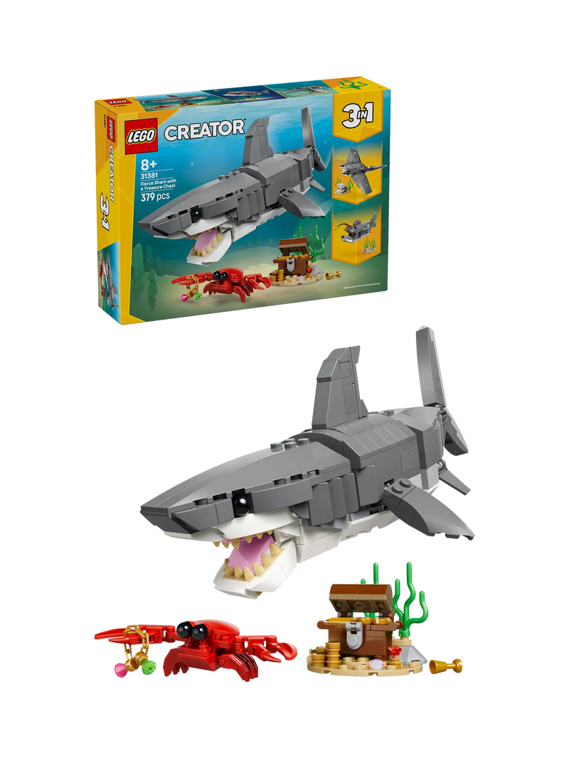 LEGO Creator 3-in-1 fierce shark building set (British brand)