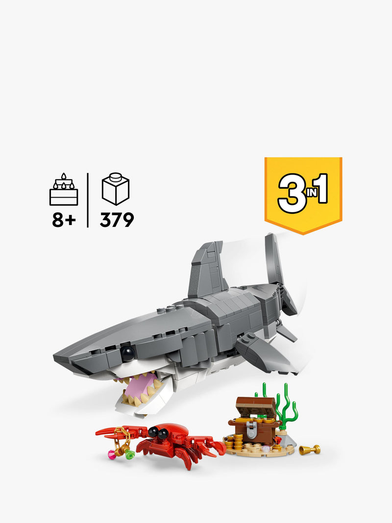 LEGO Creator 3-in-1 fierce shark building set (British brand)