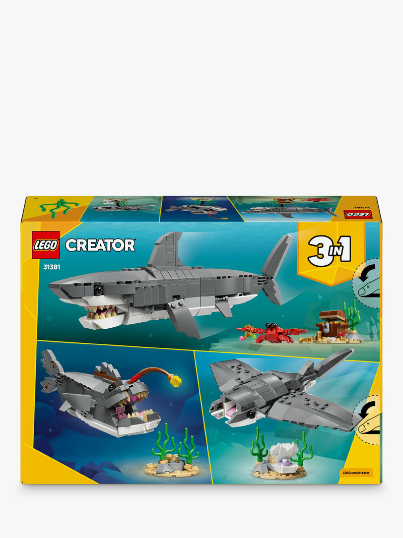LEGO Creator 3-in-1 fierce shark building set (British brand)