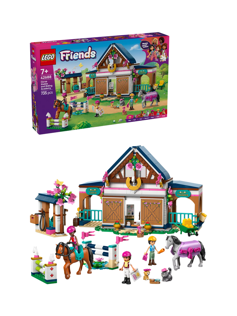 LEGO Friends Horse Stable and Riding Academy 735 piece set (British brand)