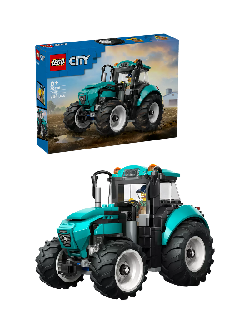 LEGO City tractor building set 60498 with farmer minifigure (British brand)