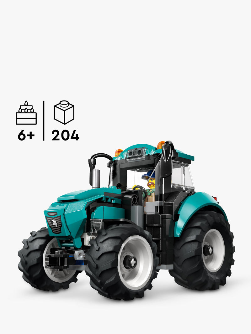 LEGO City tractor building set 60498 with farmer minifigure (British brand)