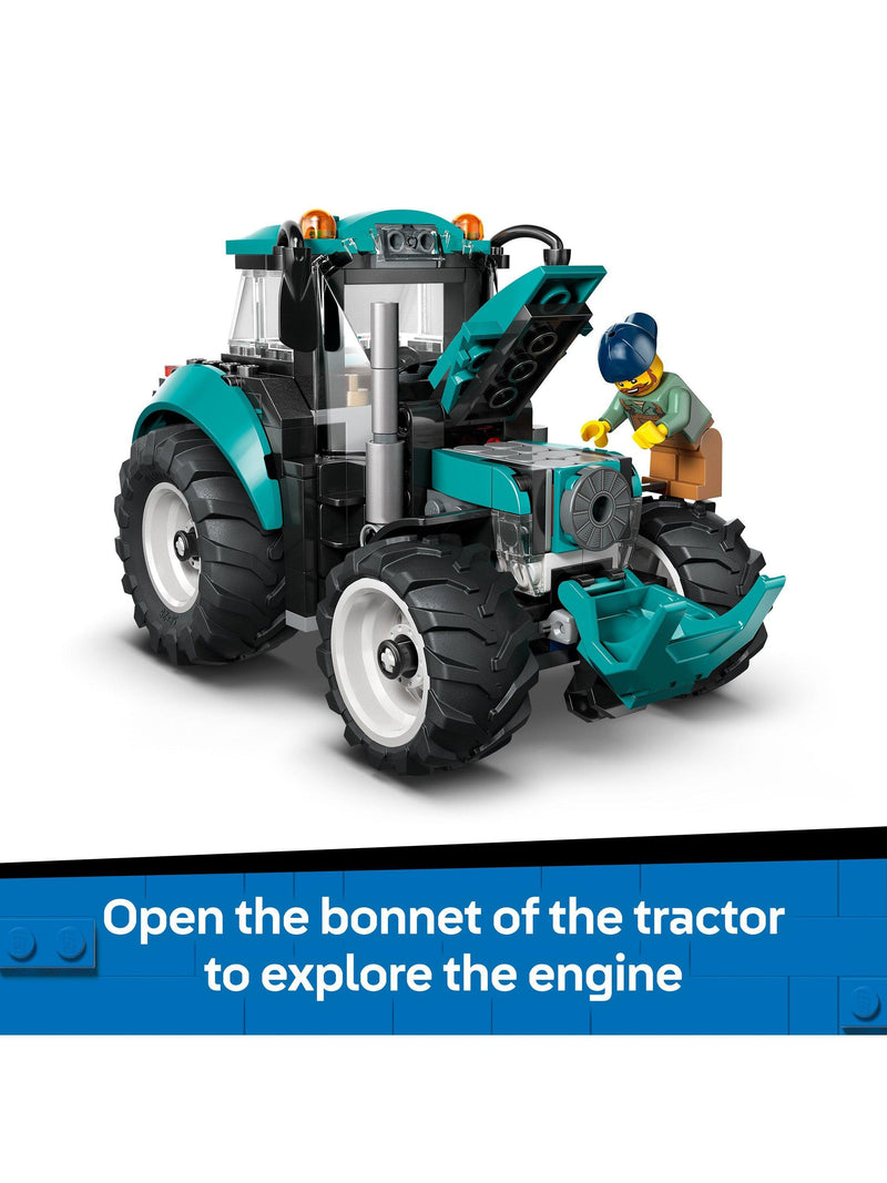 LEGO City tractor building set 60498 with farmer minifigure (British brand)