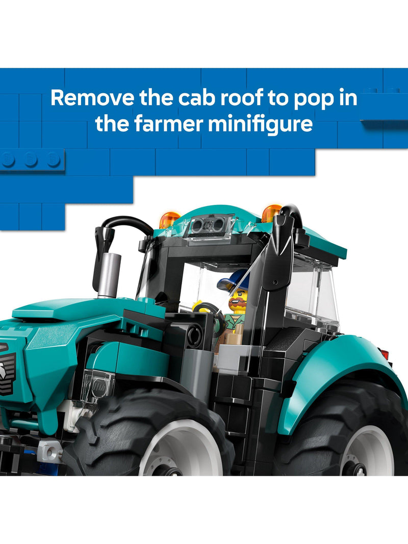 LEGO City tractor building set 60498 with farmer minifigure (British brand)