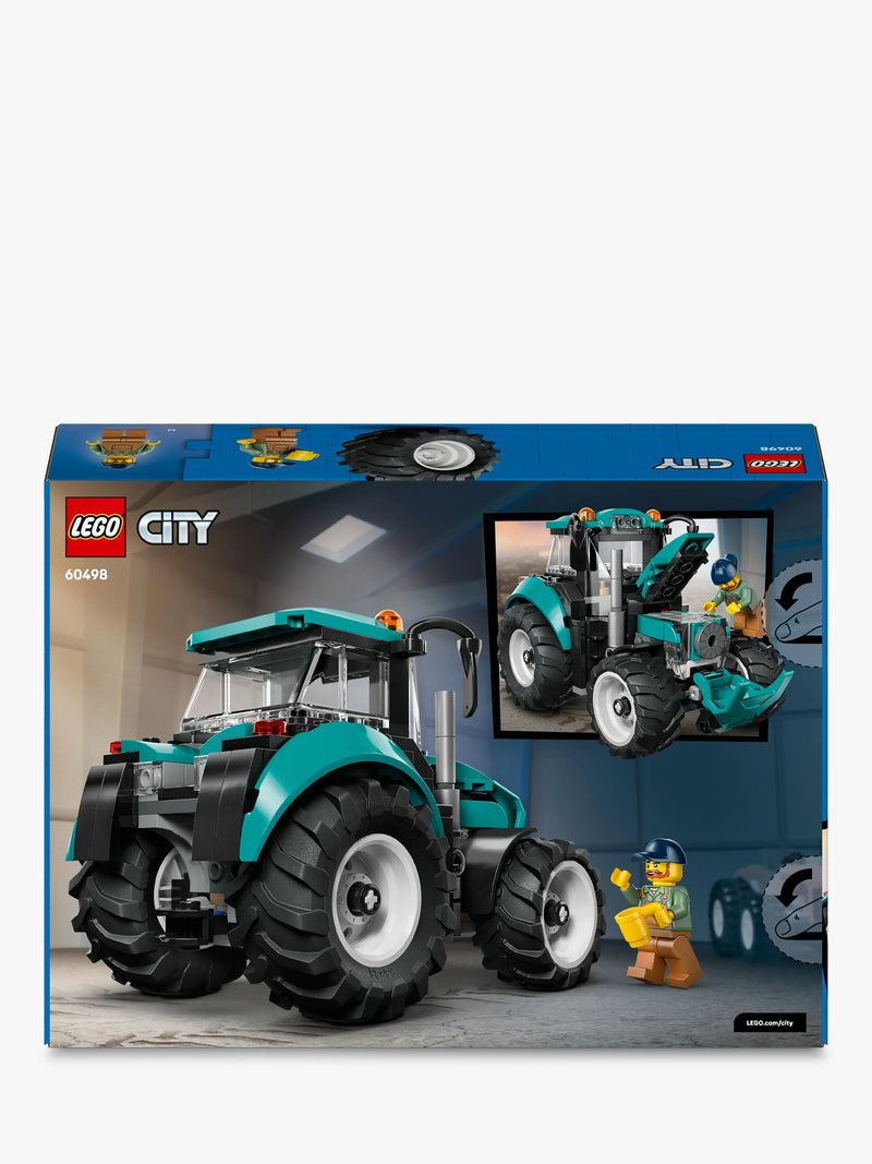 LEGO City tractor building set 60498 with farmer minifigure (British brand)
