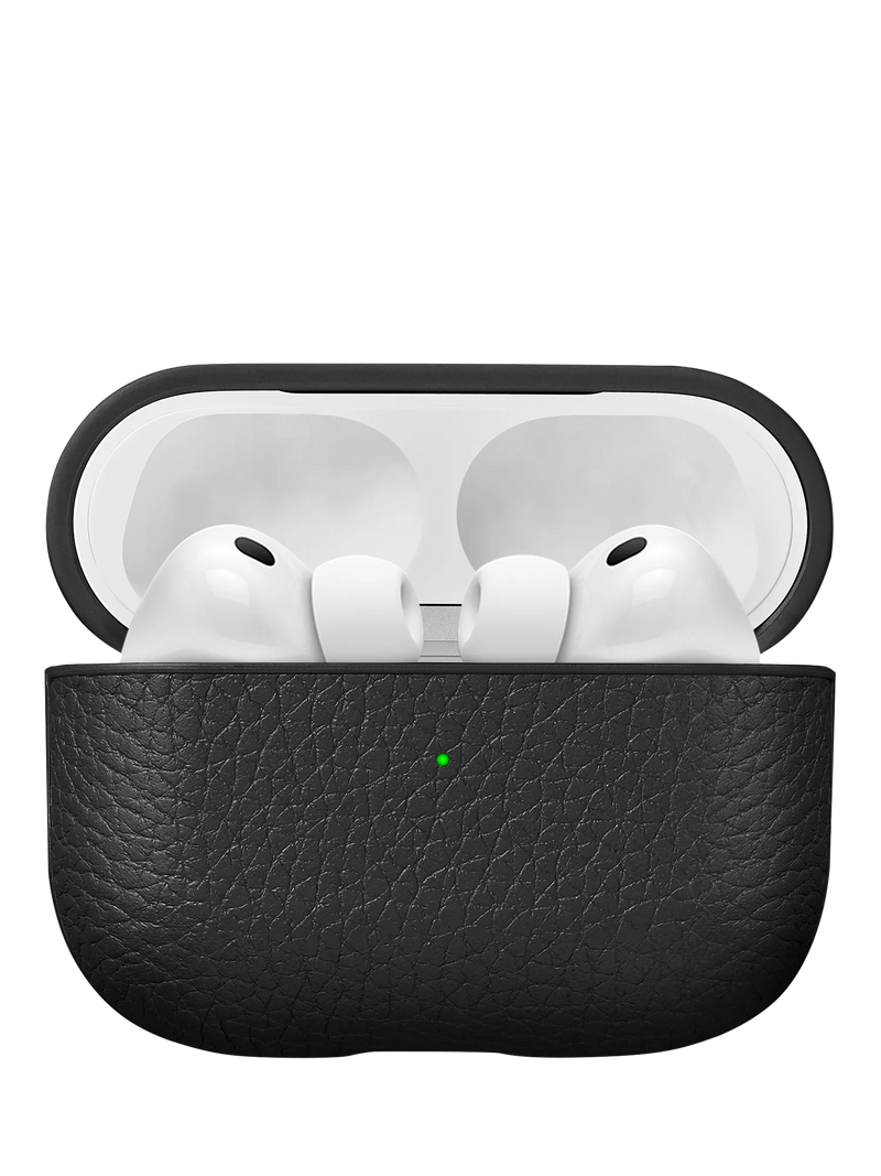WOOLNUT leather case AirPods Pro 3 black, imported from the UK