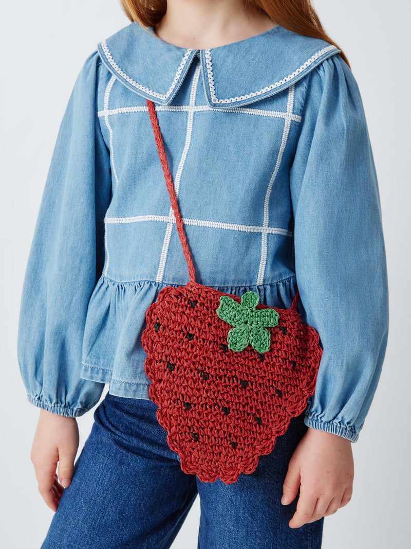 John Lewis kids strawberry straw bag red (British brand)
