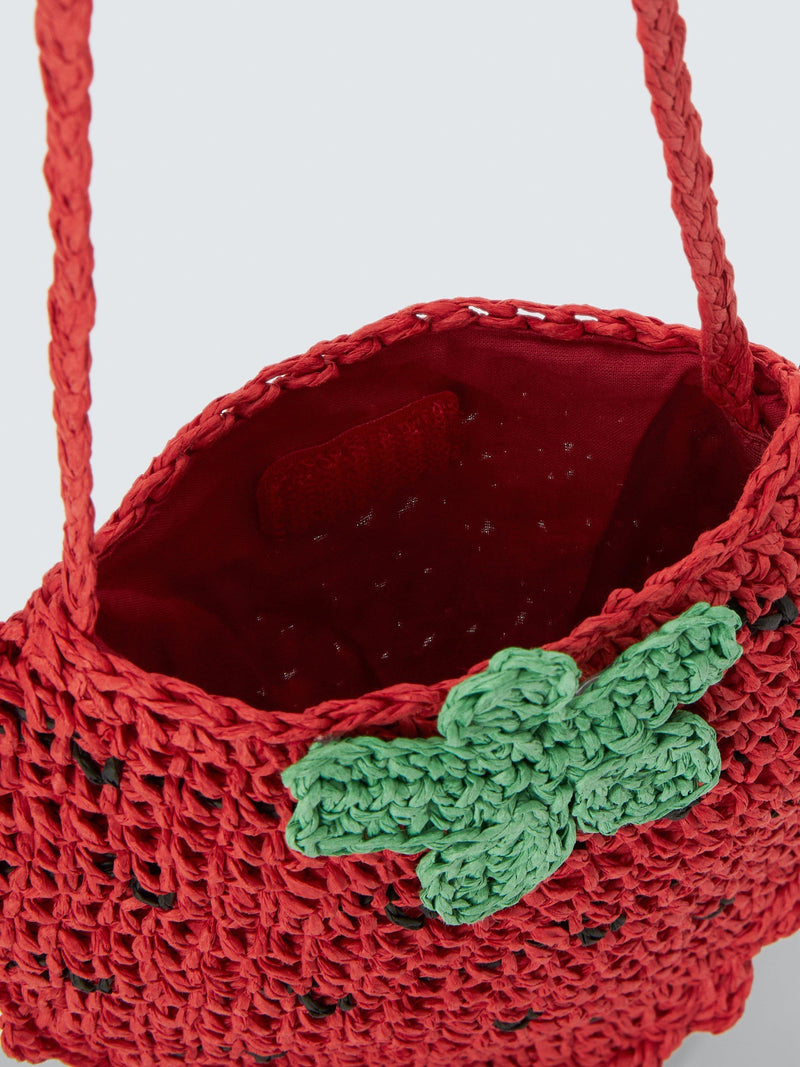John Lewis kids strawberry straw bag red (British brand)