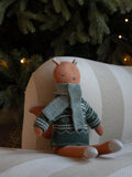 Avery Row knitted squirrel toy with Fair Isle jumper and scarf - British product