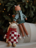 Avery Row knitted squirrel toy with Fair Isle jumper and scarf - British product