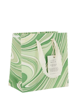 John Lewis Paper Mirchi Marble Gift Bag, Green - 14 x 14 x 7 cm- Buy online at McGrocer