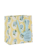 Paper Mirchi floral block print gift bag in multi yellow, imported from the UK
