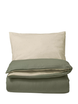 John Lewis The Little Green Sheep Cotton Jersey Duvet & Pillowcase Set, Juniper Rice Print, Cotbed- Buy online at McGrocer