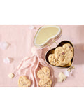Cartwright & Butler heart-shaped biscuits tin raspberry white chocolate 200g - British product