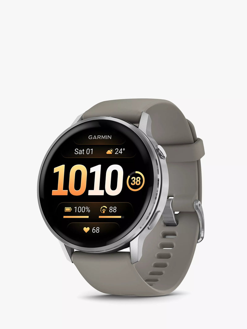 Garmin Venu 4 GPS Smartwatch, Silver/Silver Grey, 45mm