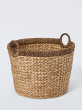 John Lewis contrast rim log basket natural brown - British product