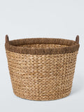 John Lewis contrast rim log basket natural brown - British product