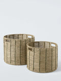 John Lewis green seagrass storage baskets set of 2, imported from the UK