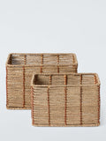 John Lewis seagrass basket set of 2 red natural, imported from the UK