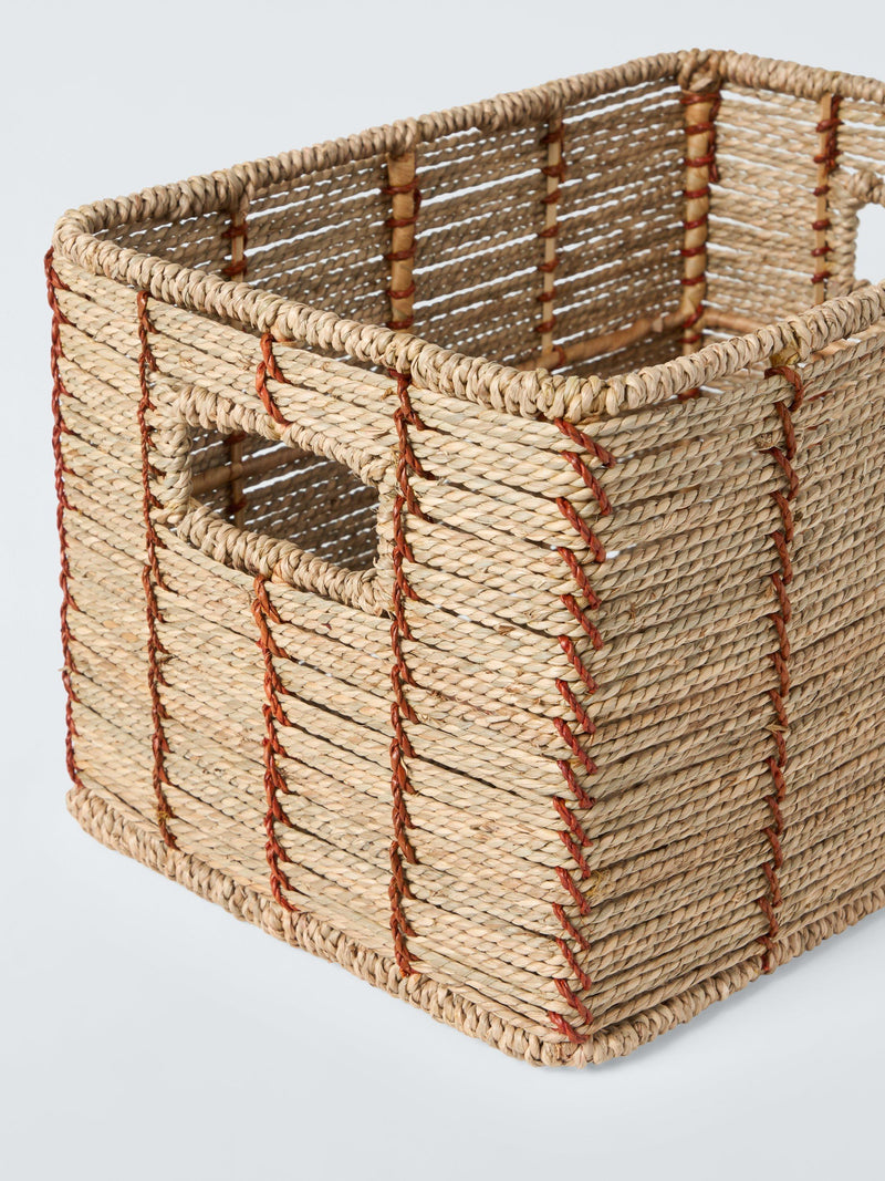 John Lewis seagrass basket set of 2 red natural, imported from the UK