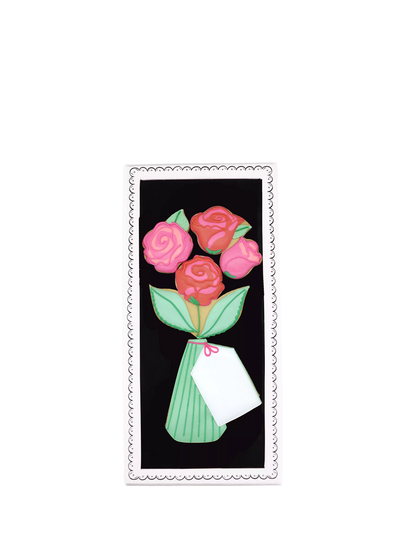 Biscuiteers hand-iced roses letterbox biscuit 60g (British brand)