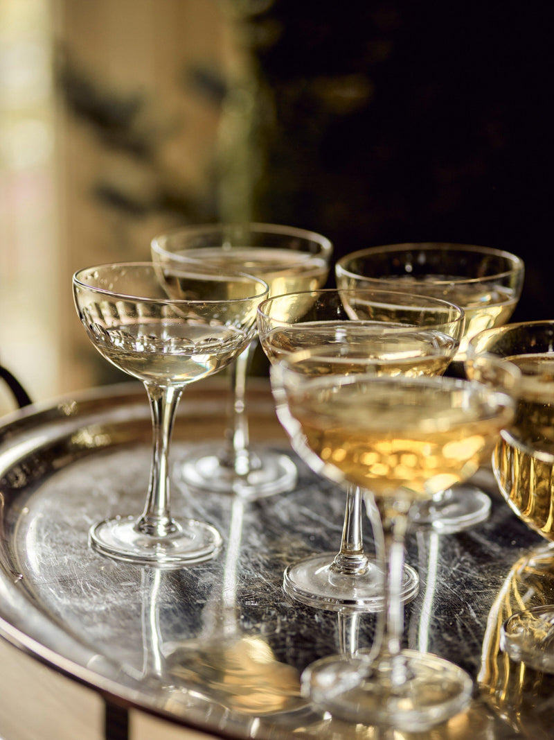 Neptune champagne coupe glass scalloped set of 2 240ml, UK version