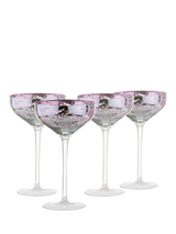 John Lewis Artland Filigree Electroplated Coupe Cocktail Glasses, Set of 4, Lilac, 350ml- Buy online at McGrocer